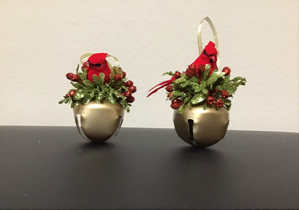 Jingle Bell Ornaments with Cardinals