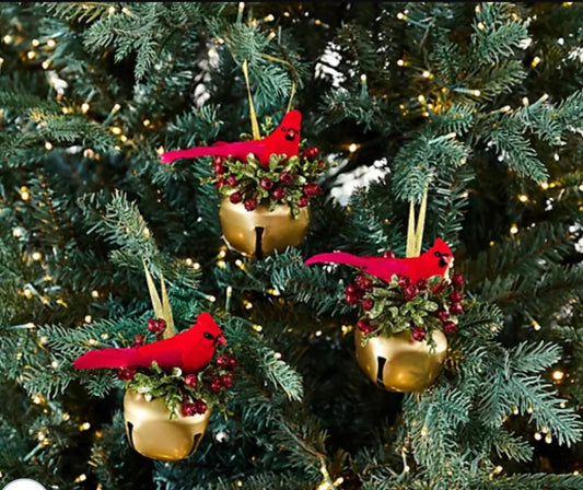 Jingle Bell Ornaments with Cardinals