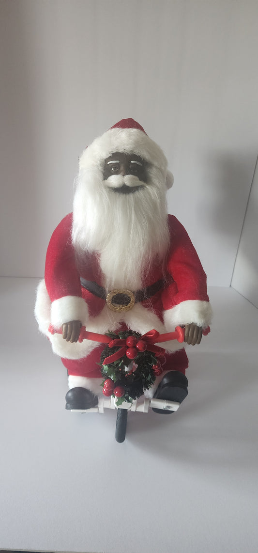 Bicycling Black Santa